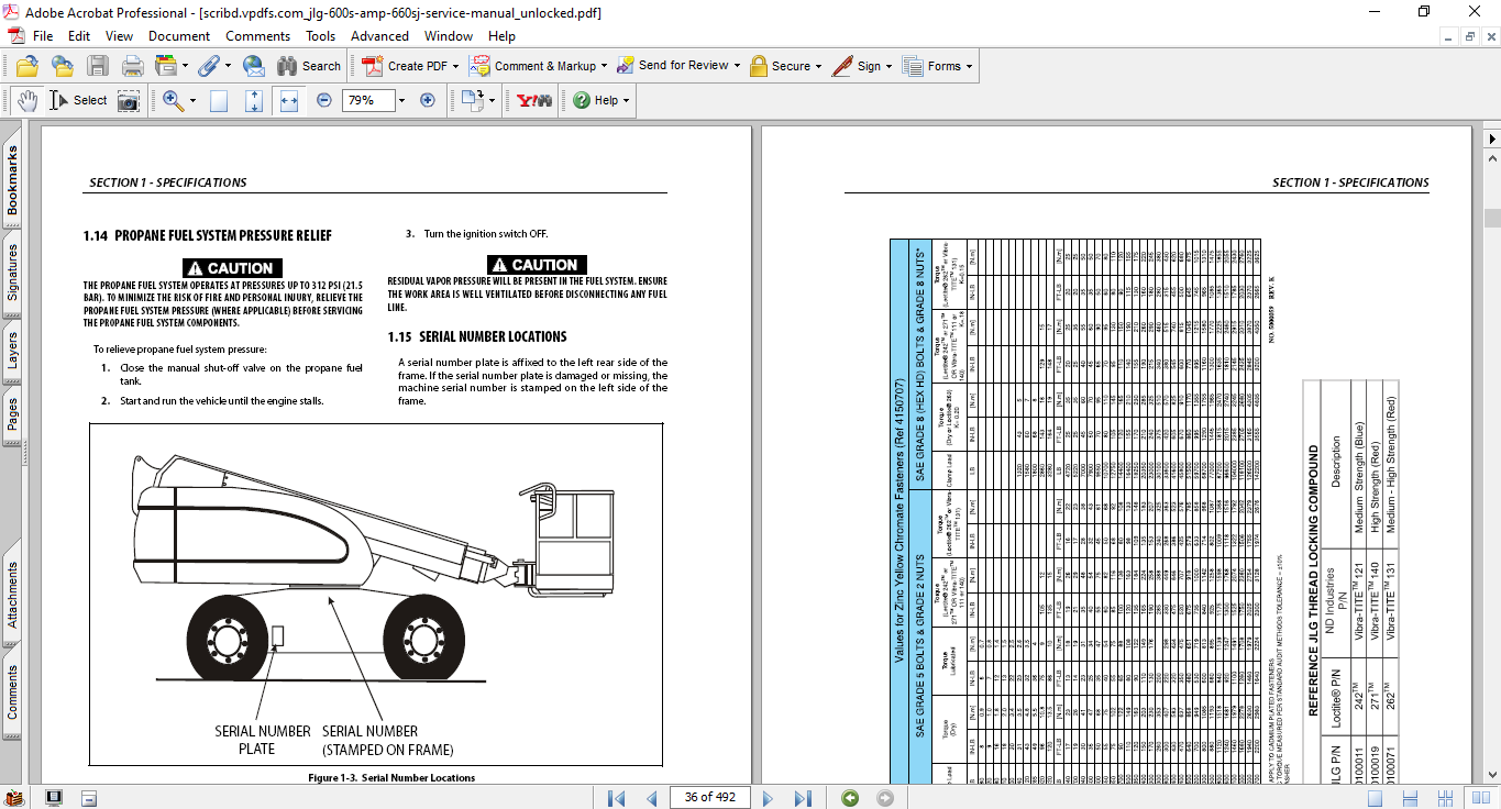 JLG 600S, JLG 600SJ, JLG 660SJ Telescopic Boom Lift Service & Maintenance Manual - Image 4