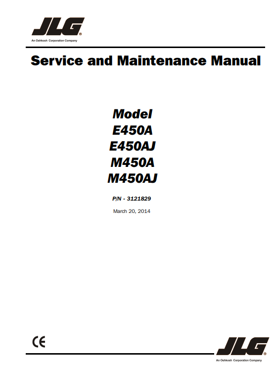 JLG E450A, JLG E450AJ, JLG M450A, JLG M450AJ Service and Maintenance Manual - Image 2