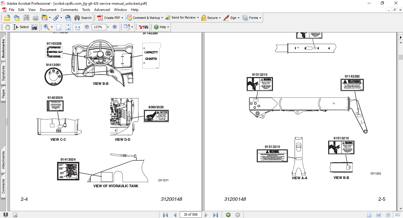 JLG G6-42P Articulating Boom Lift Service Repair Manual - Image 5