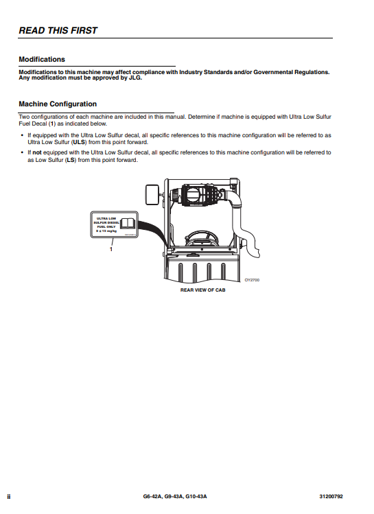 JLG G6-42A, JLG G9-43A, JLG G10-4A Telehandler Service Repair Manual - Image 4