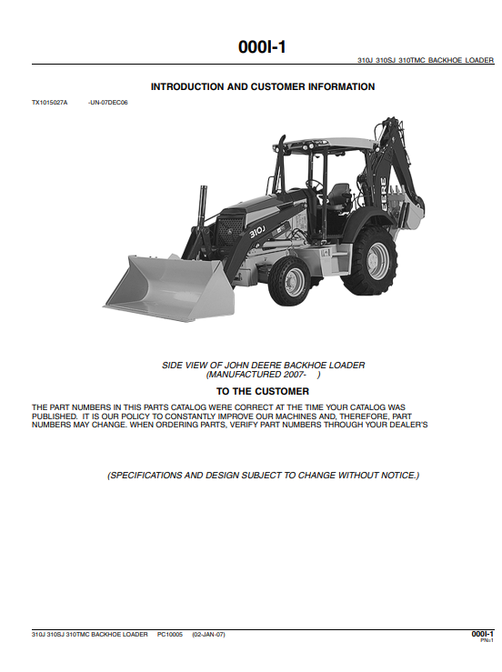 John Deere 310J, 310SJ, 310TMS Backhoe Loader Parts Catalog - Image 3