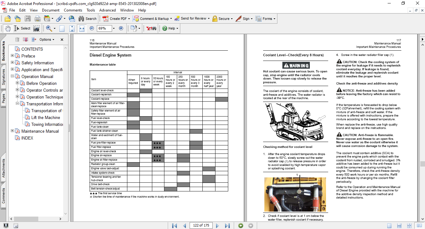 Liugong CLG920D, Liugong CLG922D Excavators Operation & Maintenance Manual - Image 4