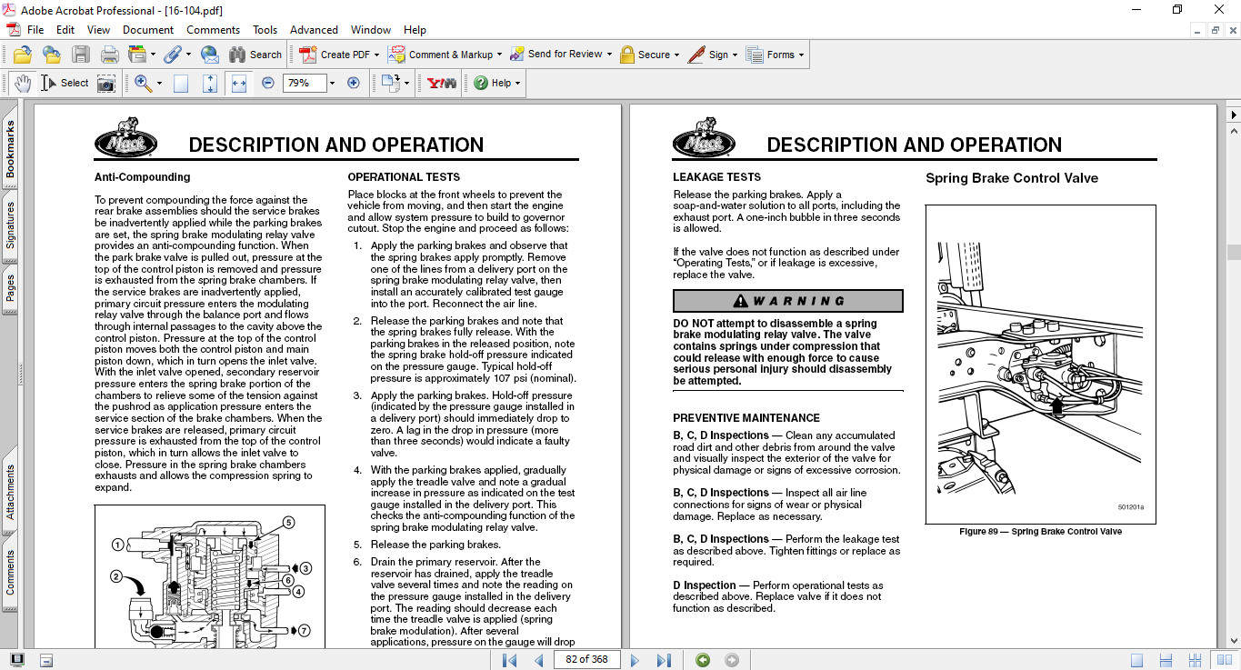 Mack Air Brakes System Service Repair Manual - Image 3