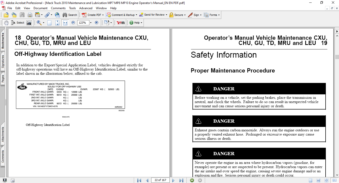 Mack MP7, Mack MP8, and MP10 Engines Operator's Manual - Image 2