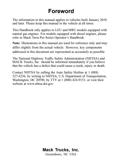 Mack Natural Gas (LEU, MRU) Operator's Manual - Image 3