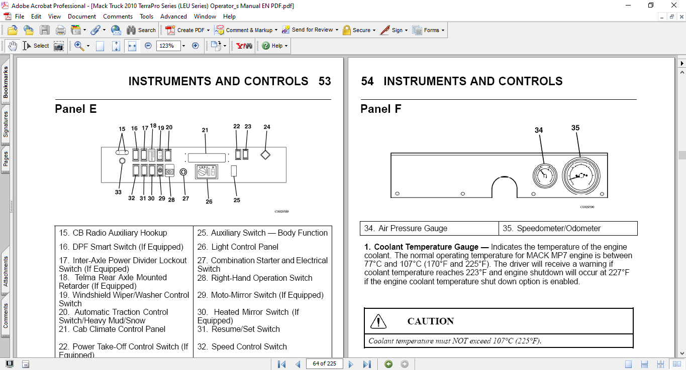 Mack Truck 2010 TerraPro Series (LEU Series) Operator's Manual - Image 3