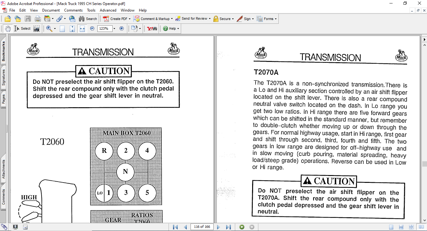 Mack Truck 1995 CH Series Operators Manual - Image 6