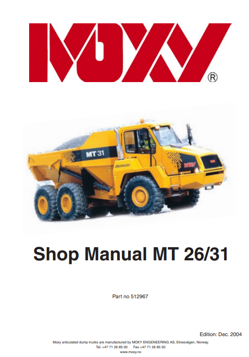 Doosan MT26 , Doosan MT31 Dumptruck Workshop Repair Manual - Image 2
