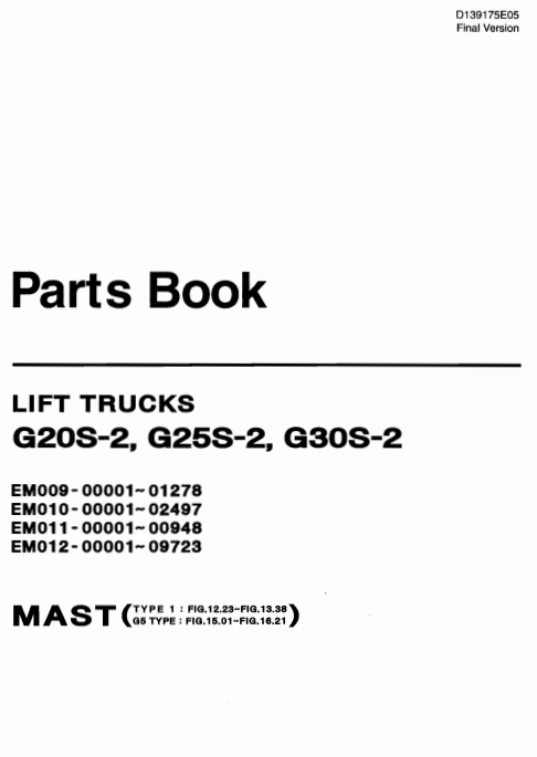 Doosan G20S-2, Doosan G25S-2, Doosan G30S-2 Lift Trucks Parts Manual - Image 2