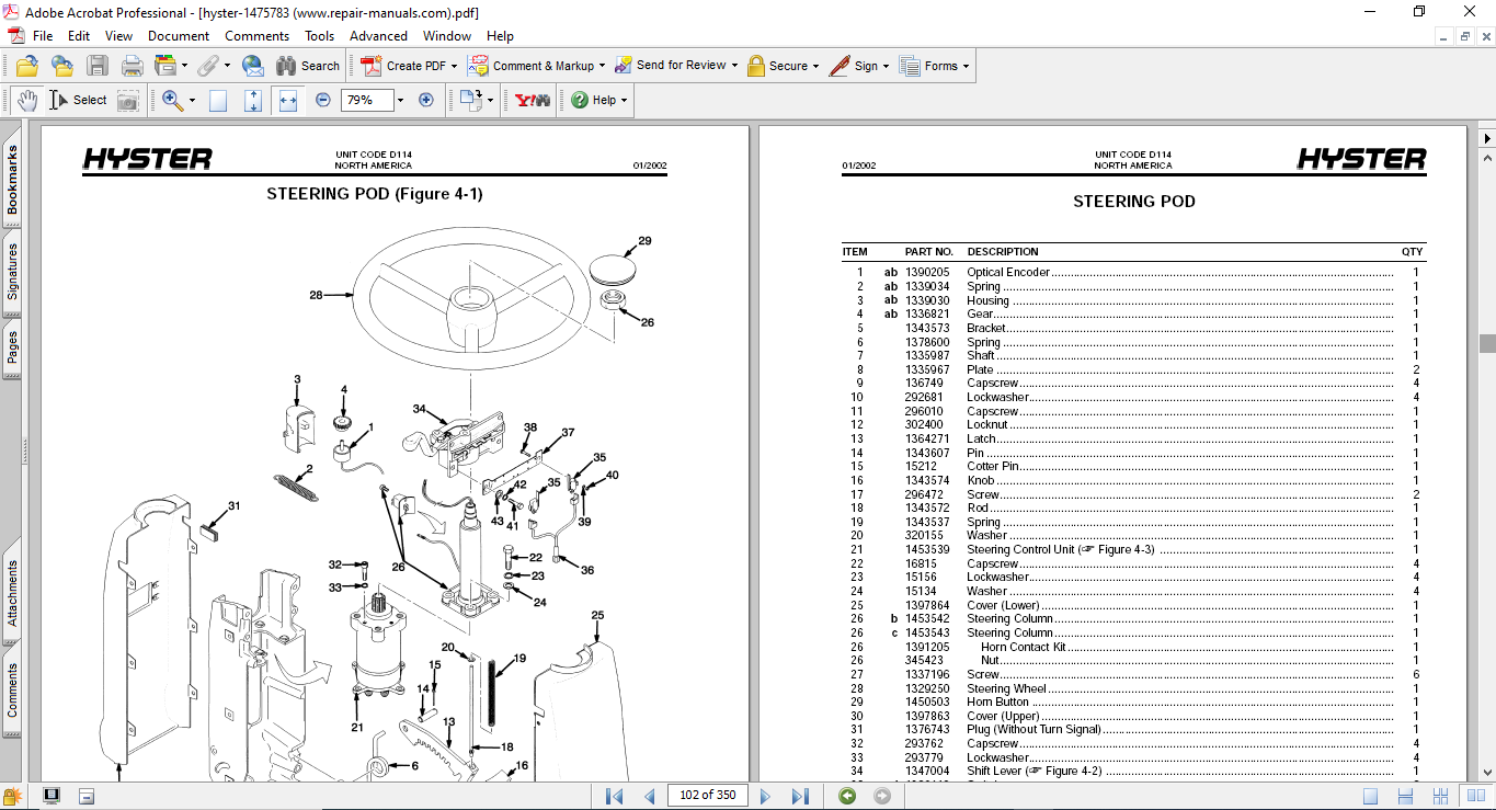 Hyster E25XM2, Hyster E30XM2, Hyster E35XM2, E40XMS2 (D114) Forklift Parts Manual - Image 4