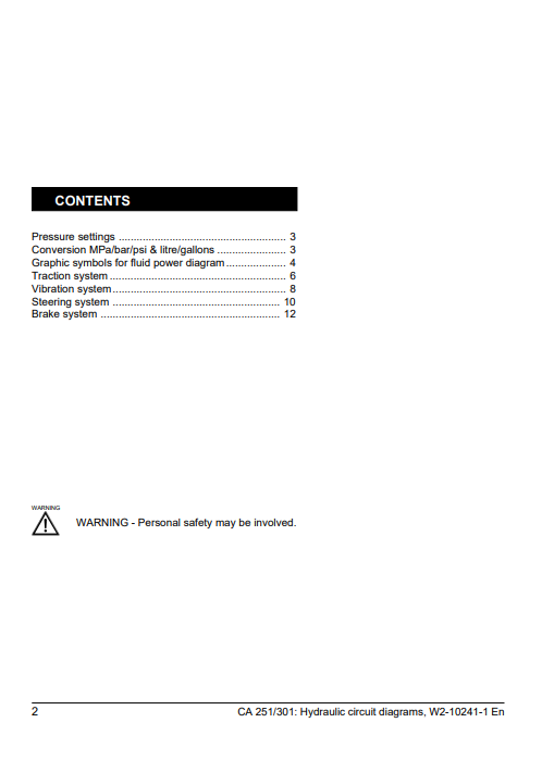 Dynapac CA251, Dynapac CA301 Road Roller Hydraulic Circuit Diagrams - Image 3