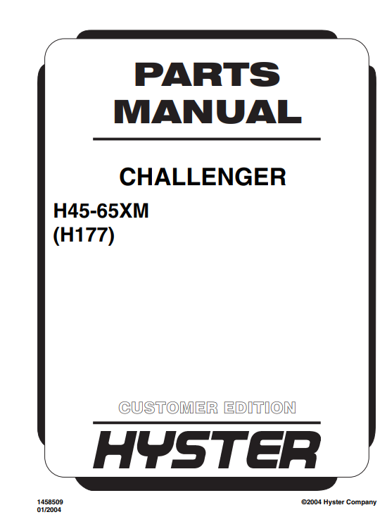 Hyster H45-65XM (H177) Forklift Parts Manual - Image 2