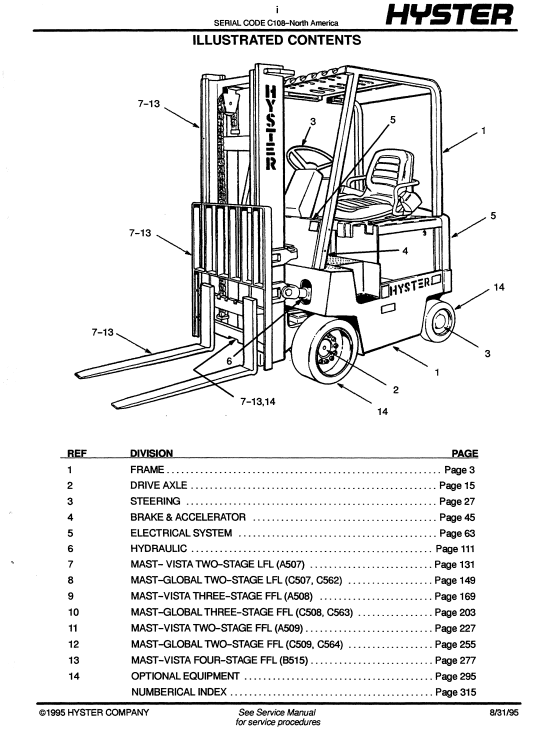 Hyster E40XL, Hyster E50XL, Hyster E55XL, Hyster E60XL (C108) Forklift Parts Manual - Image 3