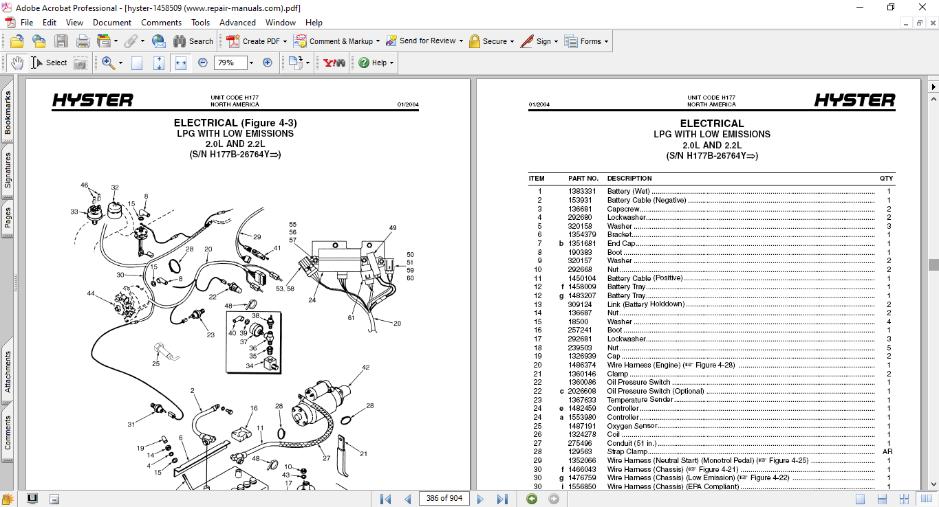 Hyster H45-65XM (H177) Forklift Parts Manual - Image 4