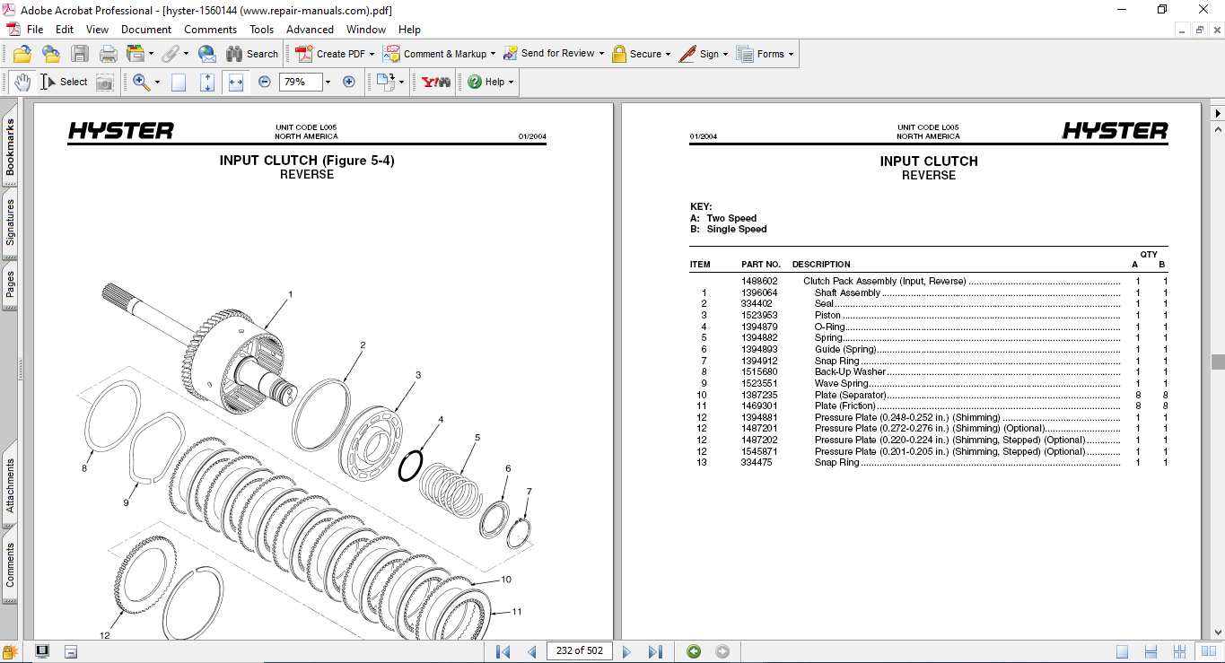 Hyster H70XM, Hyster H120XM (L0005) Forklift Parts Manual - Image 4