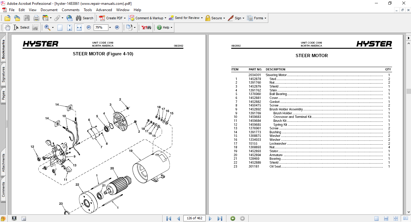 Hyster E100XL3, Hyster E100XL3S, Hyster E120XL3, Hyster E70XL3, Hyster E80XL3 (C098) Forklift Parts Manual - Image 4