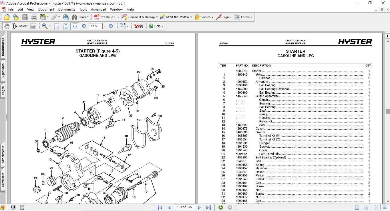 Hyster H135, Hyster H155XL (G006) Forklift Parts Manual - Image 4