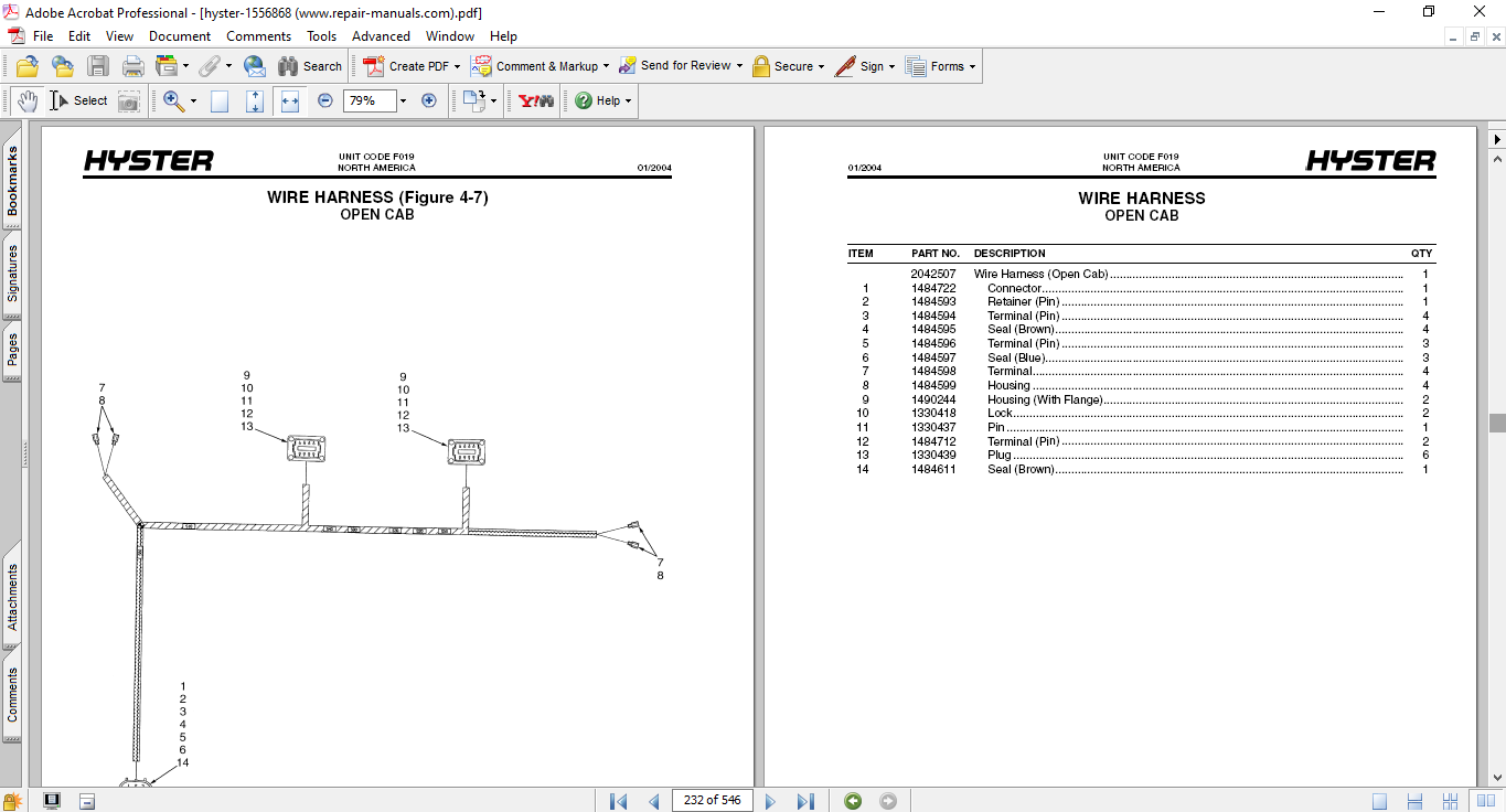Hyster H300, Hyster H300HD. Hyster H360HD-EC (F019) Forklift Parts Manual - Image 4