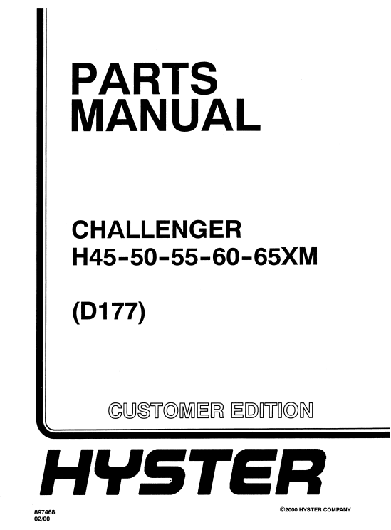 Hyster H45-50-55-60-65XM Parts Manual - Image 2