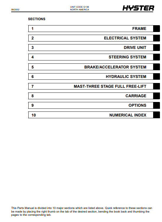 Hyster N30XMDR3, Hyster N45XMR3 (G138) Forklift Parts Manual - Image 3