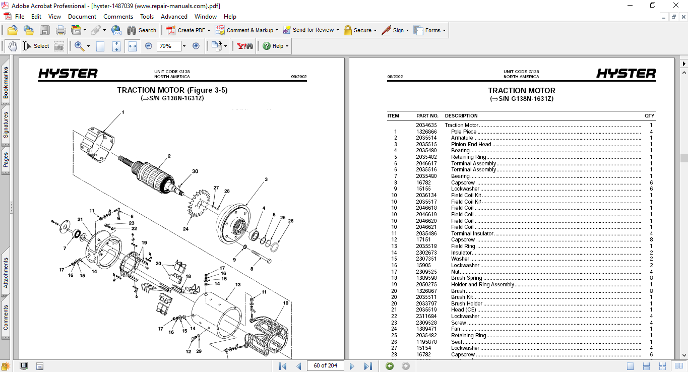 Hyster N30XMDR3, Hyster N45XMR3 (G138) Forklift Parts Manual - Image 4