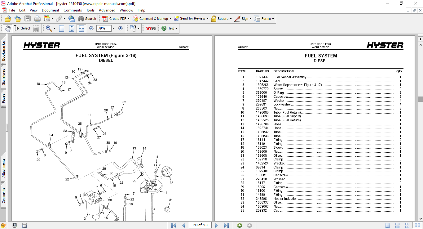 Hyster S100XM, Hyster S100XMBCS, Hyster S120XM, Hyster S120XMS, Hyster S70MX, Hyster S80XM, Hyster S80XMBCS (E004) Forklift Parts Manual - Image 4