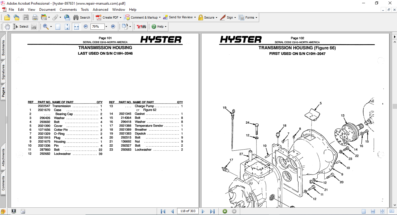 Hyster S25XM, Hyster S30XM, Hyster S35XM, Hyster S40XMS (C10) Forklift Parts Manual - Image 4