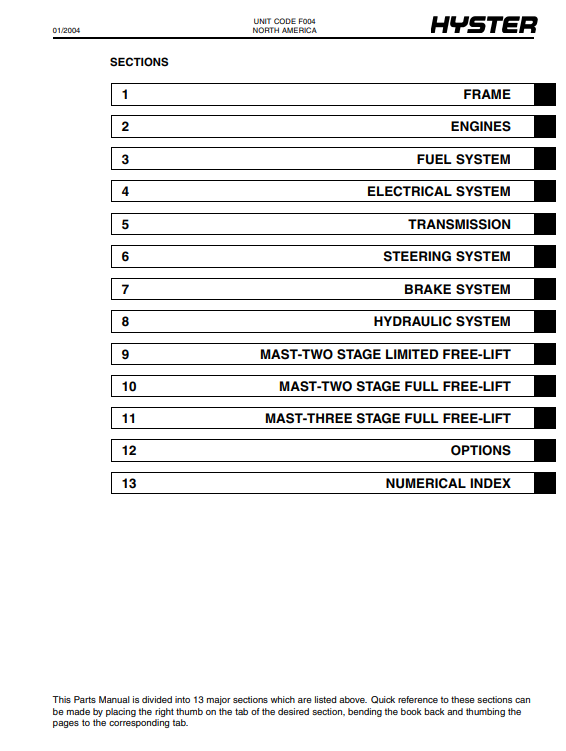 Hyster S70-100XM, Hyster S80-100XMBCS, S120XMS, S100XMPRS (F004) Forklift Parts Manual - Image 3