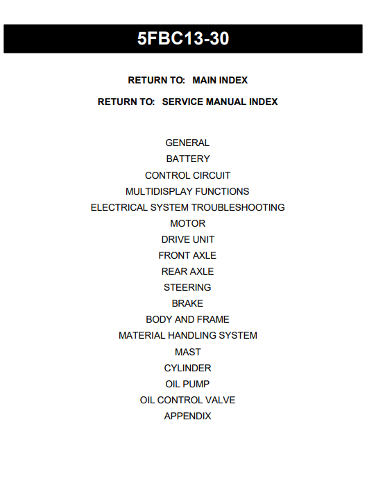 Toyota 5FBC13, Toyota 5FBC30 Forklift Service Repair Manual - Image 2