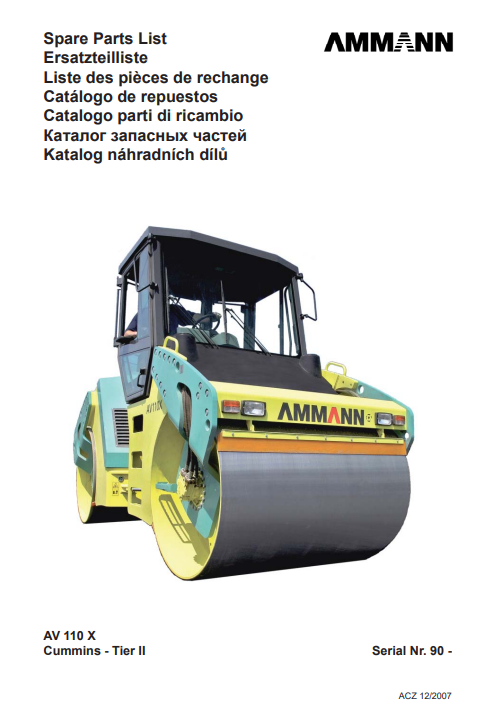 AMMANN AV110X Road Roller Spare Parts Manual - Image 2