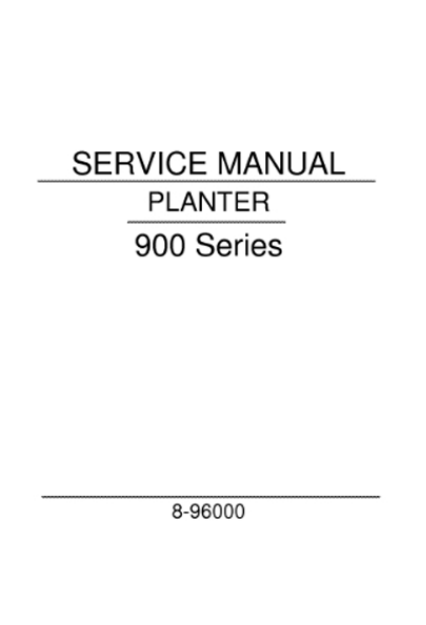 Case 900 Series Planter Service Repair Manual - Image 2
