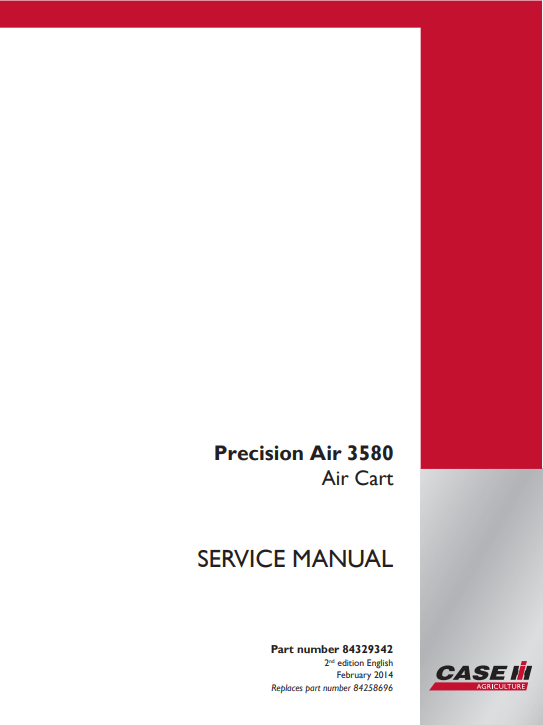 Case 3580 Precision Air Service Repair Manual - Image 2