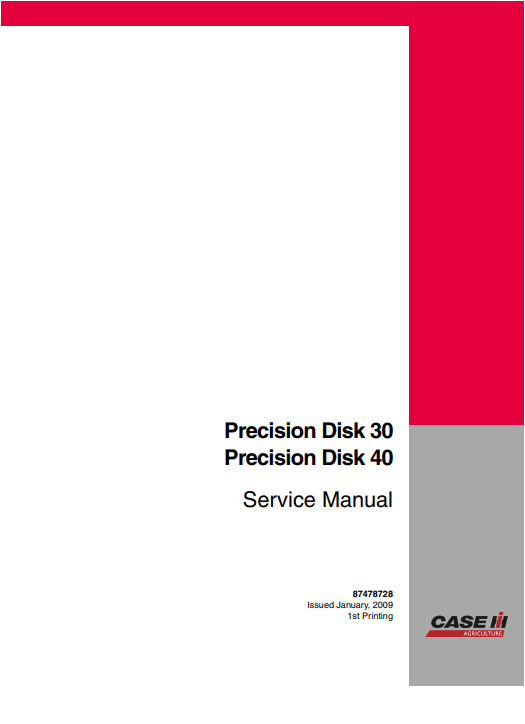 Case Precision Disk 30, 40 Service Repair Manual - Image 2
