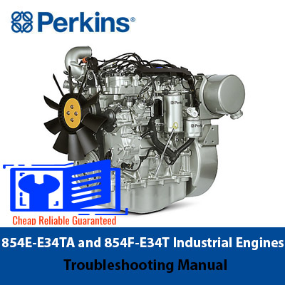 Perkins 854E-E34TA and 854F-E34T industrial engines troubleshooting manual, showcasing detailed diagrams and instructions