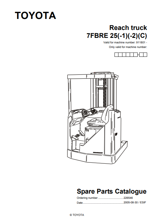 toyota 7fbcu25 parts manual