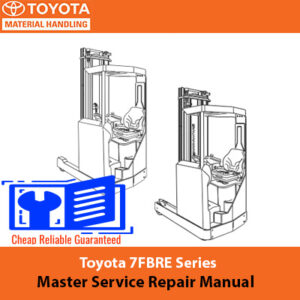 Toyota 7FBRE Series Master Service Repair Manual cover featuring the title and an illustration of the forklift model
