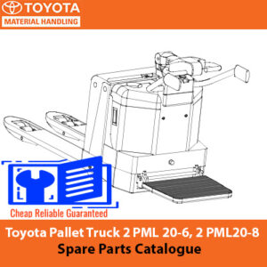 Toyota Powered Pallet Truck 2 PML 20-6 and 2 PML 20-8 spare parts catalogue, providing details on available parts and accessories