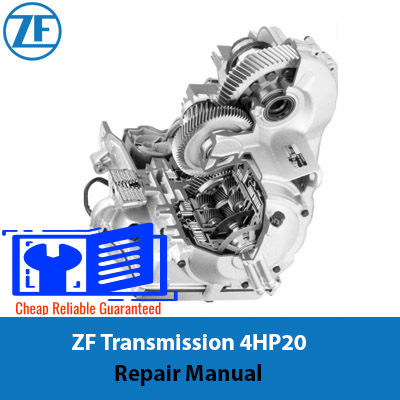 ZF Transmission 4HP20 repair manual cover featuring technical diagrams and detailed instructions for maintenance and repair