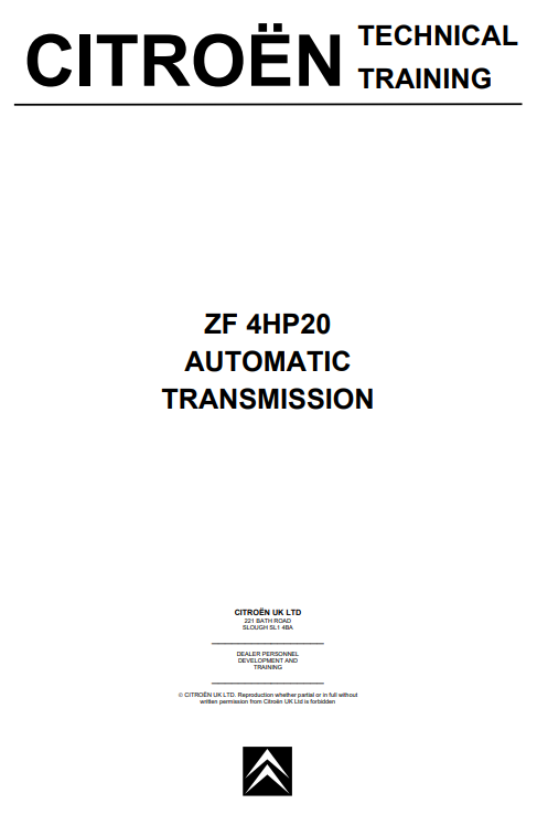 ZF 4HP20 Transmission Automatic Technical Training Manual - Image 2