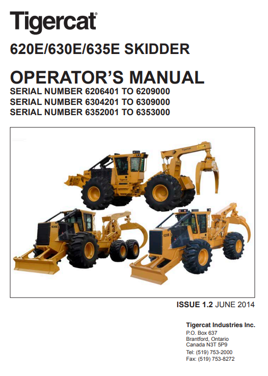 Tigercat 620E, Tigercat 630E, Tigercat 635E Skidder Operator's Manual - Image 2