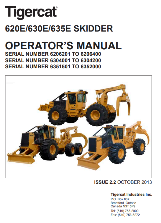 Tigercat 620E, Tigercat 630E, Tigercat 635E Skidder Operator's Manual - Image 2