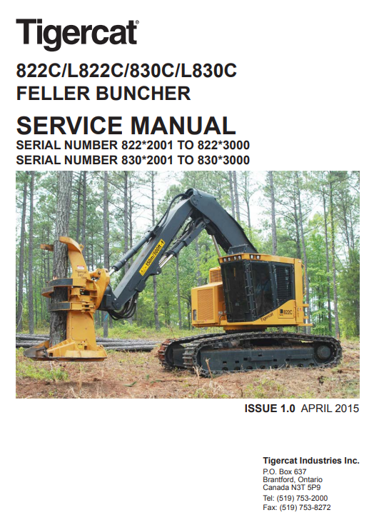 Tigercat 822C, Tigercat L822C, Tigercat 830C, Tigercat L830C Feller Bunchers Service Repair Manual - Image 2