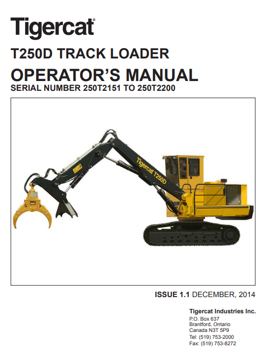 tigercat t250d specs