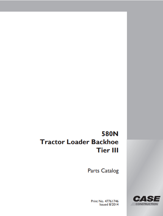 Case 580N Backhoe Loader Parts Manual - Image 2