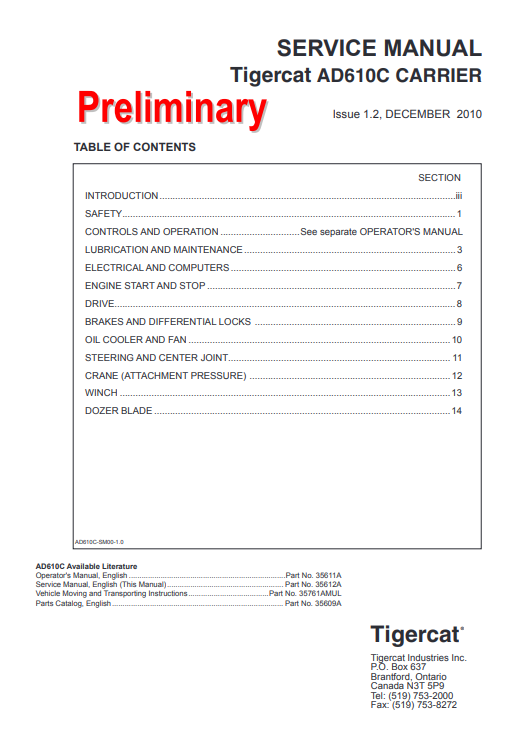 tigercat service manual