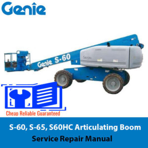 Comprehensive repair manual for Genie S-60, S-65, and S60HC articulating boom lifts, covering service guidelines and instructions