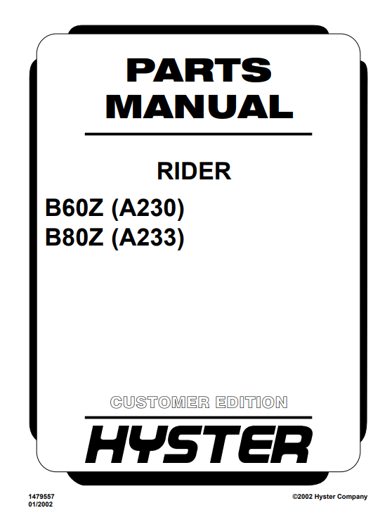 hyster parts catalog
