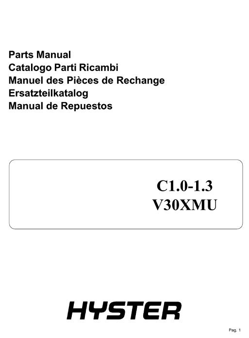 Hyster V30XMU Forklift Parts Manual - Image 2