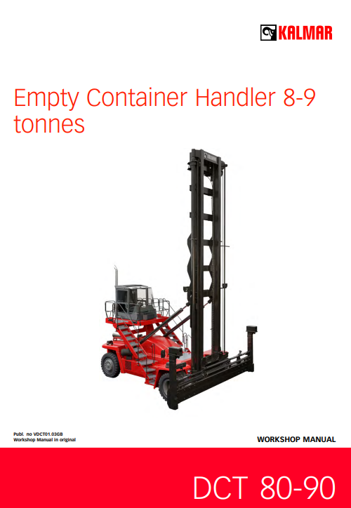 Kalmar DTC 80, DTC90 Container Hander 8-9 Tonnes Workshop Repair Manual