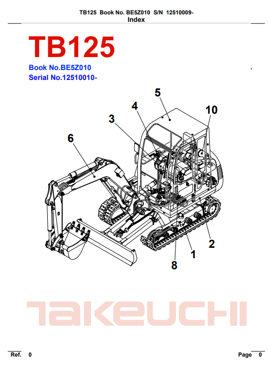 takeuchi tb125 parts manual